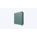 123kast  Vakkenkast/meidenkast Piana - 112x42x144H cm - op stalen zwarte poten - 1 push to open lade - 4 push to open deuren