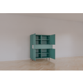 123kast  Vakkenkast/meidenkast Piana - 112x42x144H cm - op stalen zwarte poten - 1 push to open lade - 4 push to open deuren
