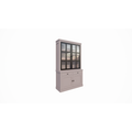 123kast  Buffetkast Montana 01 - 130x46x220H cm - 2 stalen deuren - strak design - zwarte greepjes - 2 soft close lades