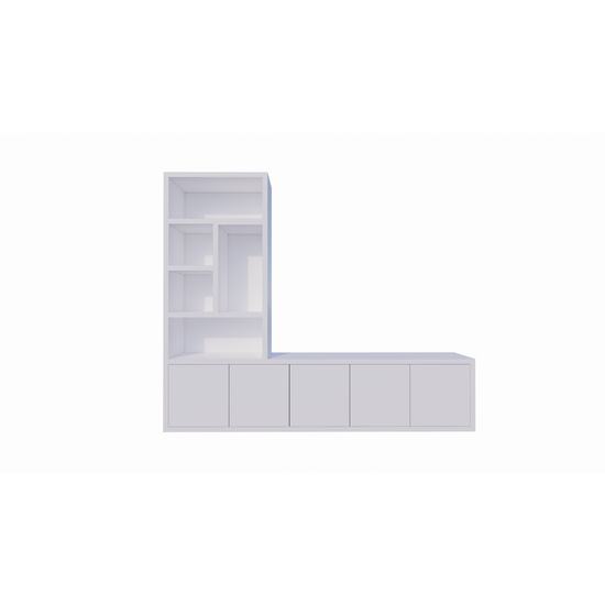 123kast  Tv vakkenkast Utrah - 300x40x250H cm - 5 push to open deuren