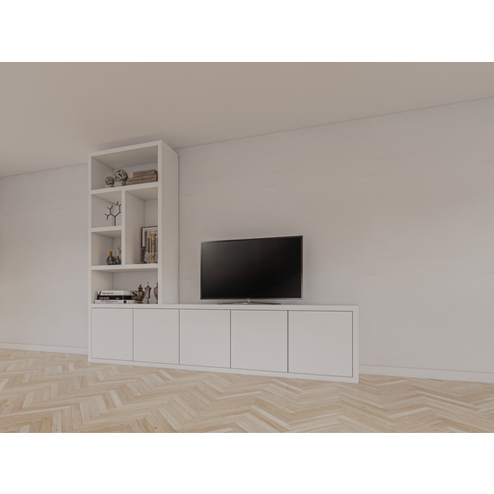 123kast  Tv vakkenkast Utrah - 300x40x250H cm - 5 push to open deuren