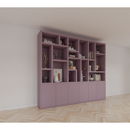 123kast  Vakkenkast Amora - 280x20x240H cm - push to open deuren