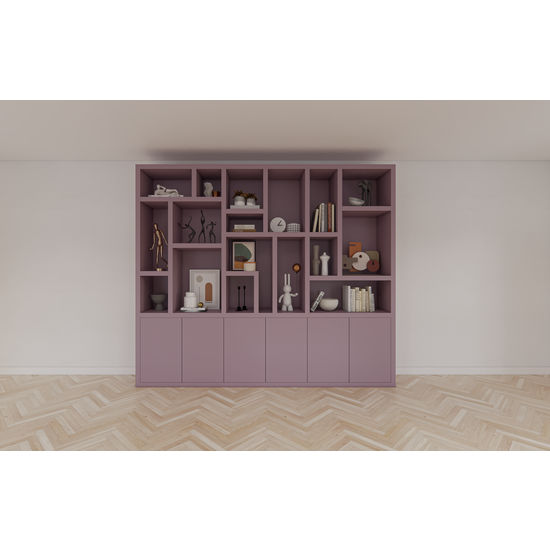 123kast  Vakkenkast Amora - 280x20x240H cm - push to open deuren