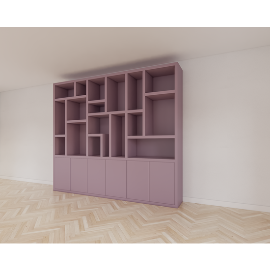 123kast  Vakkenkast Amora - 280x20x240H cm - push to open deuren