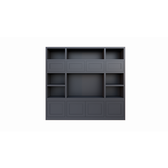 123kast  Tv vakkenkast Atengo - 250x45x230H cm - push to open deuren - open vakken