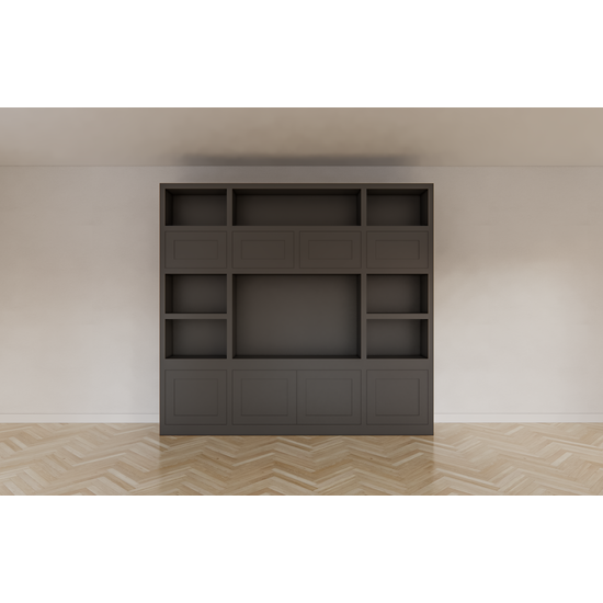 123kast  Tv vakkenkast Atengo - 250x45x230H cm - push to open deuren - open vakken