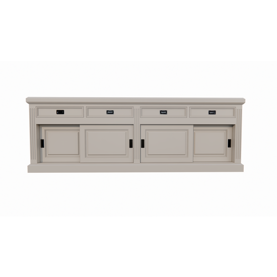 123kast  Dressoir Riviera  - 260x55x90H cm - 4 schuifdeuren - 4 softclose lades - landelijke afwerking