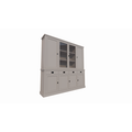 123kast  Buffetkast Vancouver - 220x45x220H cm - 2 dichte deuren in bovenkast - 2 vitrine deuren - 4 soft close lades - 4 dichte deuren in onderkast
