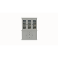 123kast  Buffetkast Foggia 03 - 160x48x225H cm - 3 vitrinedeuren - 3 soft close lades - 2 dichte deuren - landelijke/klassieke sierlijst