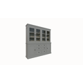 123kast  Buffetkast Foggia 04 - 220x48x225H cm - 4 vitrinedeuren - 6 soft close lades - 2 dichte deuren - landelijke/klassieke sierlijst