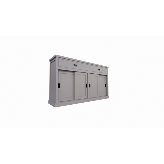 123kast  Dressoir Algarve 04 - 190x46x110H cm - 4  schuifdeuren -  2 soft close lades - strak design - hoog dressoir