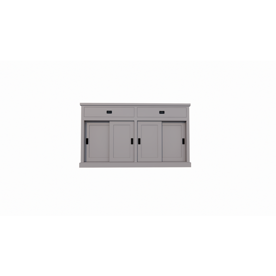 123kast  Dressoir Algarve 04 - 190x46x110H cm - 4  schuifdeuren -  2 soft close lades - strak design - hoog dressoir
