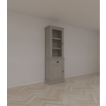 123kast  Vitrinekast Tarente 01 - 70x45x220H - 1 vitrinedeur - 1 soft close lade - 1 dichte deur
