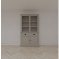 123kast  Buffetkast Tarente 02 - 130x45x220H - 2 vitrinedeuren - 2 soft close lades - 2 dichte deuren