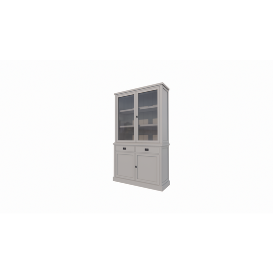 123kast  Buffetkast Tarente 02 - 130x45x220H - 2 vitrinedeuren - 2 soft close lades - 2 dichte deuren