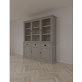 123kast  Buffetkast Tarente 04 -200x45x220H - 3 vitrinedeuren - 3 soft close lades - 3 dichte deuren