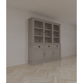 123kast  Buffetkast Tarente 04 -200x45x220H - 3 vitrinedeuren - 3 soft close lades - 3 dichte deuren