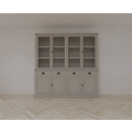 123kast  Buffetkast Tarente 05 - 220x45x220H - 4 vitrinedeuren - 4 soft close lades - 4 dichte deuren