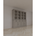 123kast  Buffetkast Tarente 05 - 220x45x220H - 4 vitrinedeuren - 4 soft close lades - 4 dichte deuren