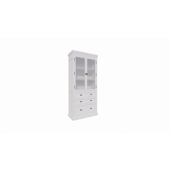 123kast  Buffetkast Alaska - 100x48x225H cm -  zwarte greepjes - 3 soft close lades