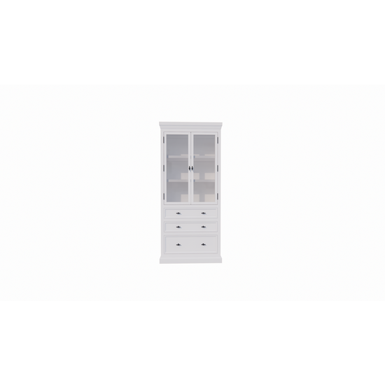 123kast  Buffetkast Alaska - 100x48x225H cm -  zwarte greepjes - 3 soft close lades