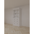 123kast  Buffetkast Alaska - 100x48x225H cm -  zwarte greepjes - 3 soft close lades