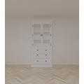 123kast  Buffetkast Alaska - 100x48x225H cm -  zwarte greepjes - 3 soft close lades