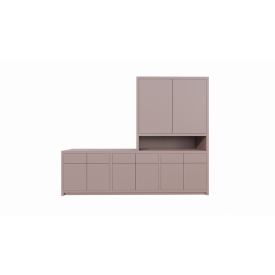 123kast  Tv dressoir/dressoir Nikiti - 297x50x240H cm - 5cm plank dikte - strak design- push to open deuren