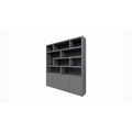 123kast  Vakkenkast Yukon - 227x50x240H cm - 5cm plank dikte - strak design - open vakken - push to open deuren