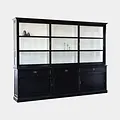 123kast   Buffetkast Miami Beach - 260x53x218H cm - 3 vitrine schuifdeuren - 3 lades - 3 dichte schuifdeuren - glazen zijkanten