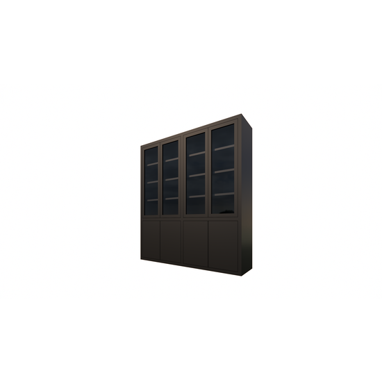 123kast  Vitrinekast Bayonne - 200x50x220H cm - push to open deuren