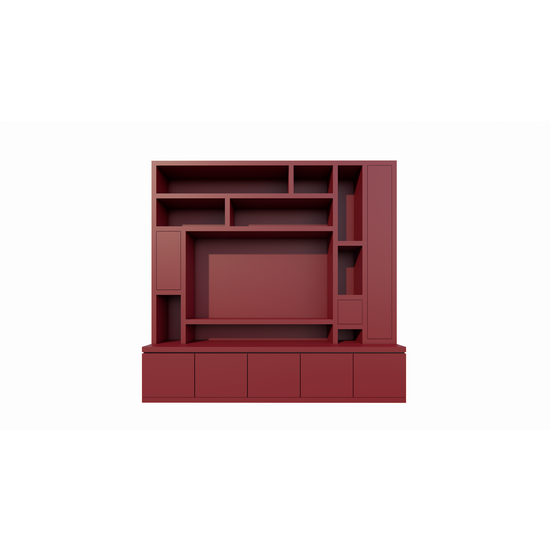 123kast  Tv vakkenkast Soria - 250x30/40x240H cm - push to open deuren