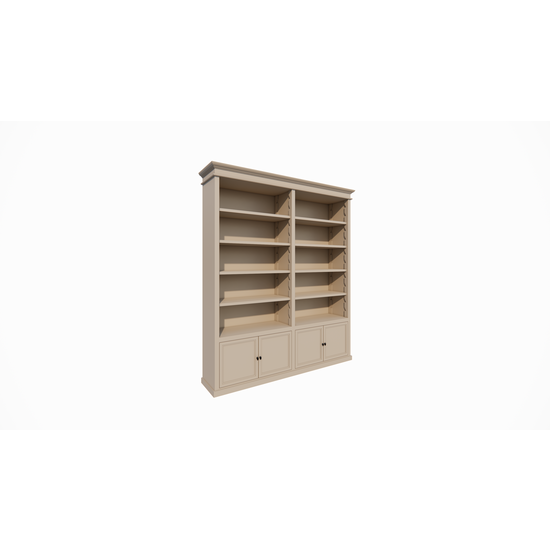 123kast  Boekenkast Bristol Library - 200x40x240H cm - verstelbare planken - scharnierdeuren