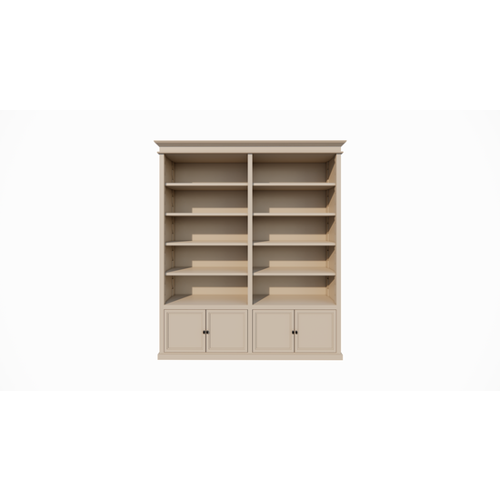 123kast  Boekenkast Bristol Library - 200x40x240H cm - verstelbare planken - scharnierdeuren