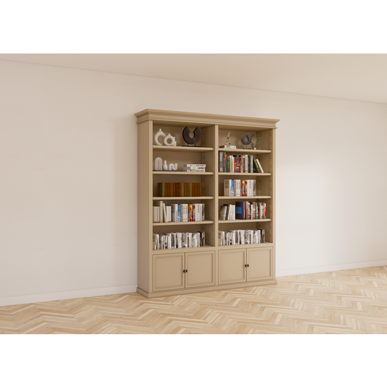 123kast  Boekenkast Bristol Library - 200x40x240H cm - verstelbare planken - scharnierdeuren