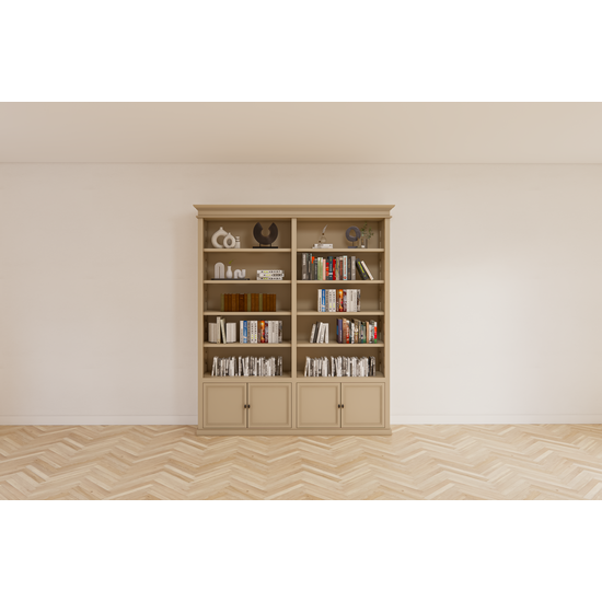 123kast  Boekenkast Bristol Library - 200x40x240H cm - verstelbare planken - scharnierdeuren