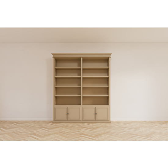 123kast  Boekenkast Bristol Library - 200x40x240H cm - verstelbare planken - scharnierdeuren