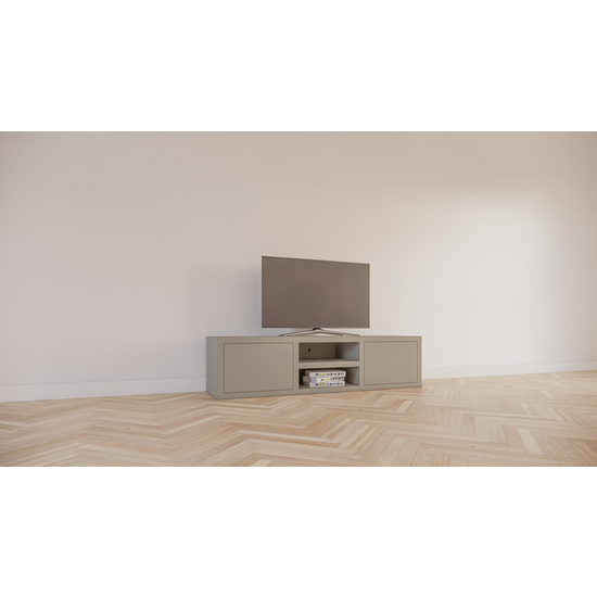 123kast  Tv dressoir Dax - 160x40x40H cm - push to open deurtjes - 2 open vakken - 4cm plank dikte