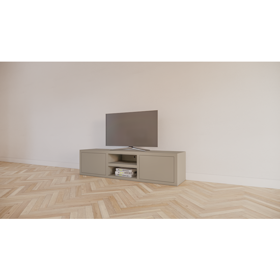 123kast  Tv dressoir Dax - 160x40x40H cm - push to open deurtjes - 2 open vakken - 4cm plank dikte