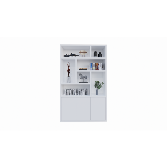 123kast  Vakkenkast Saint Malo - 145x35x240H cm - 4cm plank dikte - push to open deuren