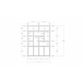 123kast  Vakkenkast Dinan - 177x40x260H cm - Push to open deuren - 4cm plank dikte