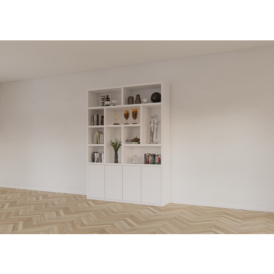 123kast  Vakkenkast Dinan - 177x40x260H cm - Push to open deuren - 4cm plank dikte