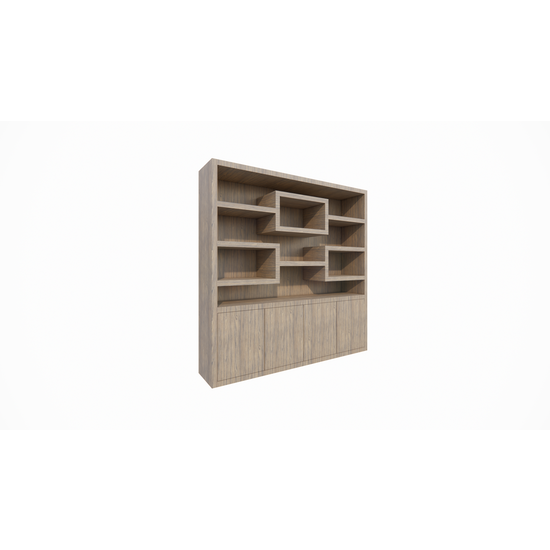 123kast  Vakkenkast Oregon - 200x50x200H cm - eiken uitvoering - push to open deuren - strakke afwerking