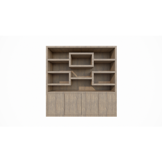 123kast  Vakkenkast Oregon - 200x50x200H cm - eiken uitvoering - push to open deuren - strakke afwerking