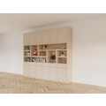 123kast  Vakkenkast Lanzarote 02 - 300x40x260H cm - push to open deuren - push to open lades - strakke afwerking