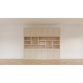 123kast  Vakkenkast Lanzarote 02 - 300x40x260H cm - push to open deuren - push to open lades - strakke afwerking