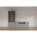 123kast  Tv vakkenkast dressoir Fleurus - 300x40x240H cm - push to open deuren - 4 push to open lades - strakke afwerking (STANDAARD ZONDER VERLICHTING)