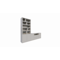 123kast  Tv vakkenkast dressoir Fleurus - 300x40x240H cm - push to open deuren - 4 push to open lades - strakke afwerking (STANDAARD ZONDER VERLICHTING)