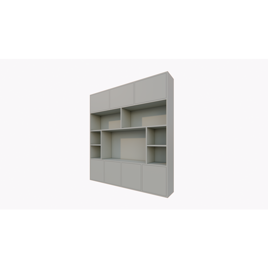 123kast  Tv vakkenkast Flensburg - 240x40x255H cm - push to open deuren - strakke afwerking