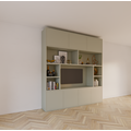 123kast  Tv vakkenkast Flensburg - 240x40x255H cm - push to open deuren - strakke afwerking